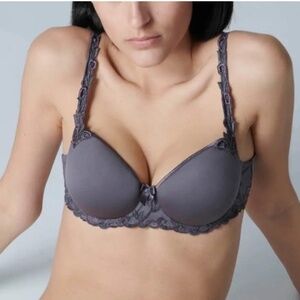 NWOT PERELE GRY/WHT Demi, 38DD  *P1050